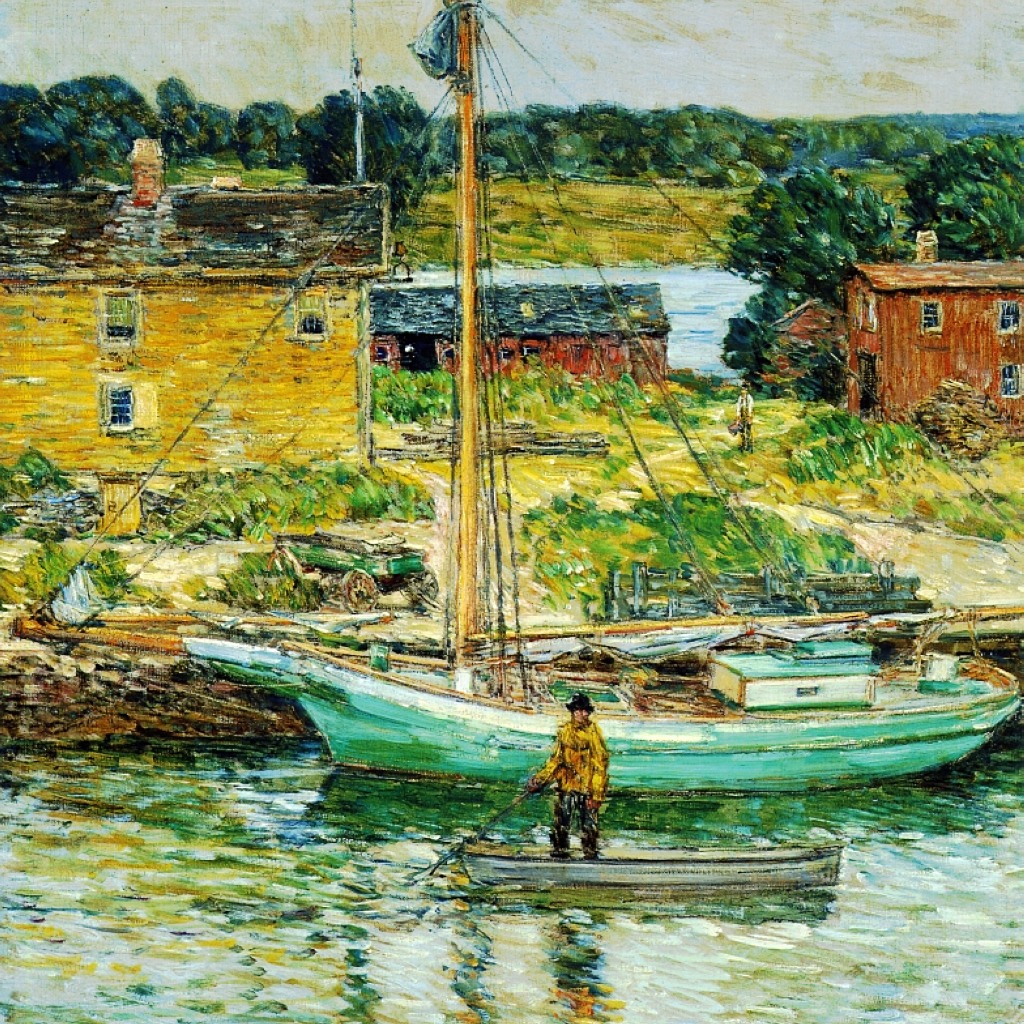 Oyster Sloop, Cos Cob jigsaw puzzle in Kunstwerke puzzles on TheJigsawPuzzles.com