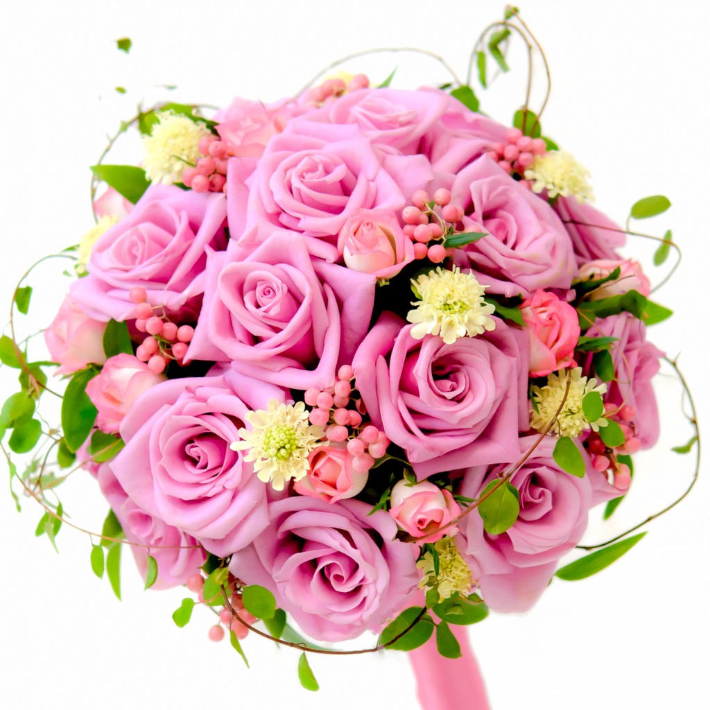 Pink Rose Bouquet jigsaw puzzle in Flowers puzzles on TheJigsawPuzzles.com