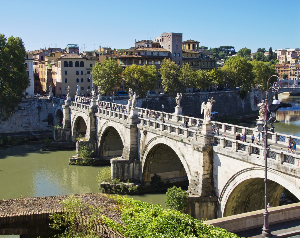 Ponte Sant'Angelo, Rome, Italy jigsaw puzzle in Bridges puzzles on TheJigsawPuzzles.com