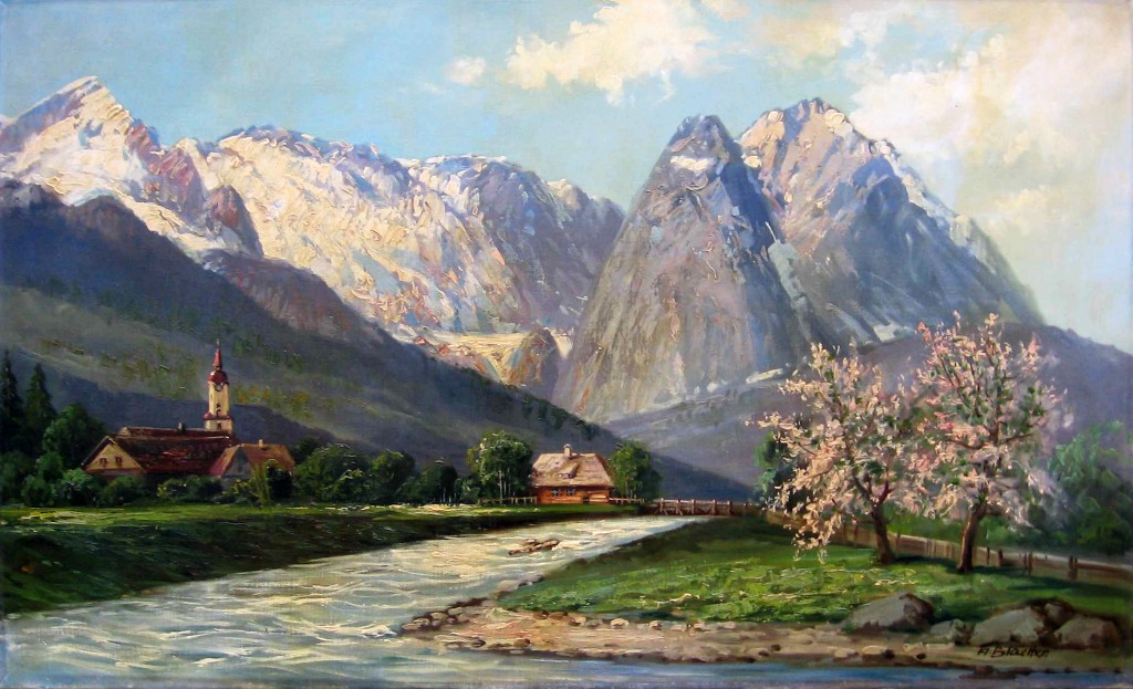 Wetterstein Mountain Range jigsaw puzzle in Piece of Art puzzles on TheJigsawPuzzles.com