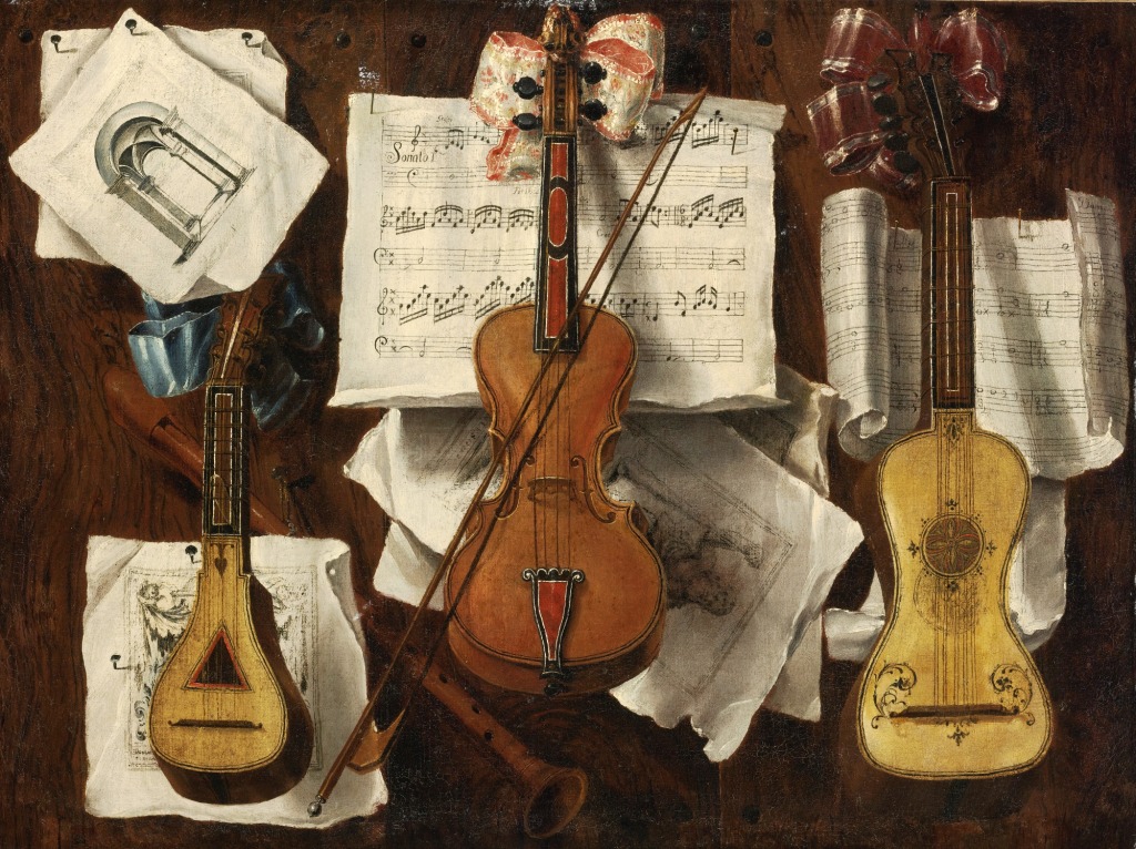 Still Life with Musical Instruments jigsaw puzzle in Piece of Art puzzles on TheJigsawPuzzles.com