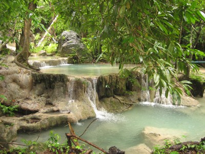 Erawan Waterfalls, Thailand jigsaw puzzle in Waterfalls puzzles on ...