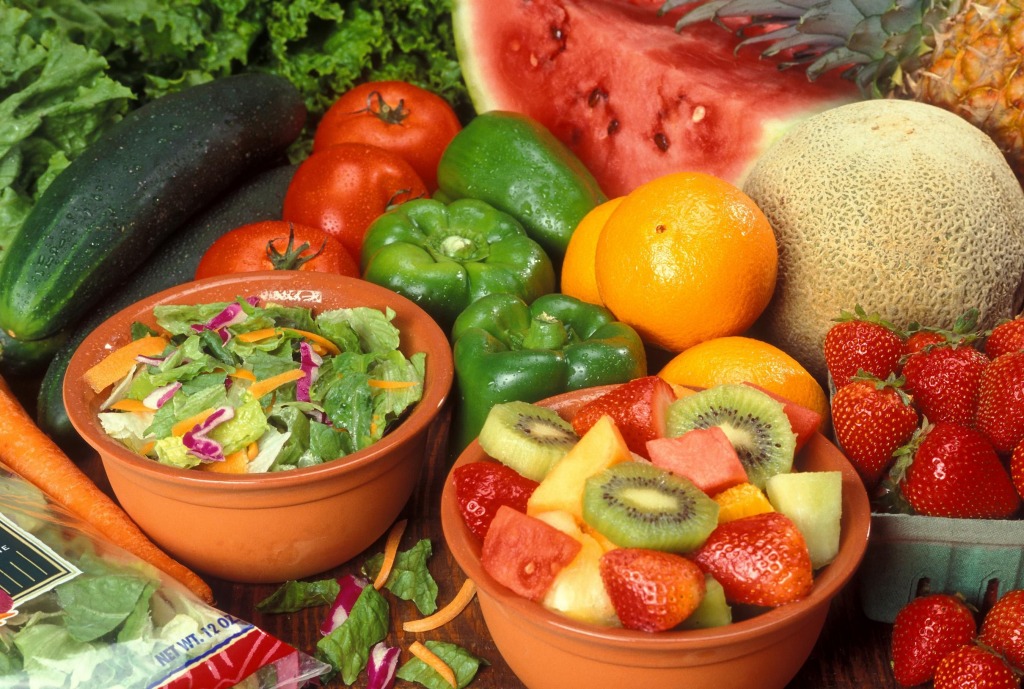 Fresh Cut Fruits and Vegetables jigsaw puzzle in Food & Bakery puzzles on TheJigsawPuzzles.com