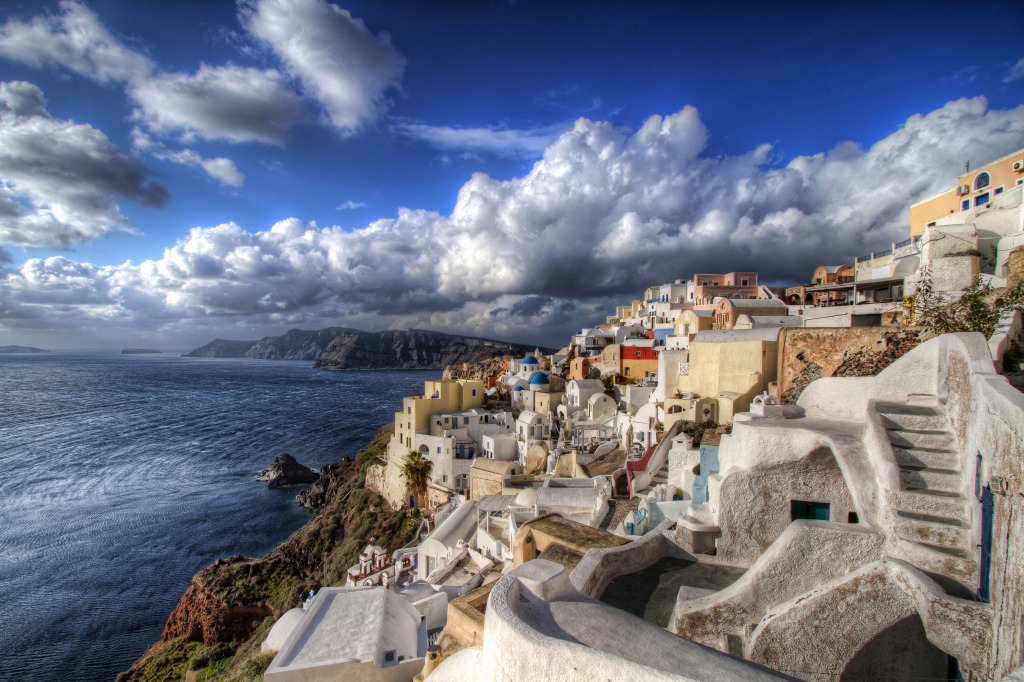 Winter in Santorini, Greece jigsaw puzzle in Street View puzzles on TheJigsawPuzzles.com