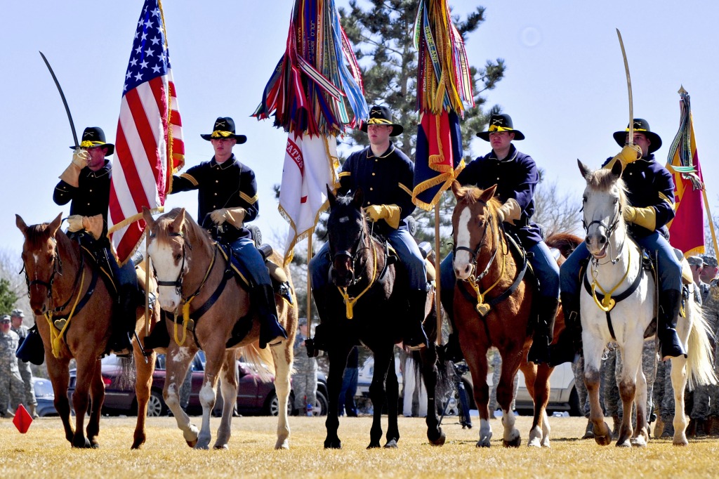 Fort Carson Mounted Color Guard jigsaw puzzle in Puzzle of the Day puzzles on TheJigsawPuzzles.com