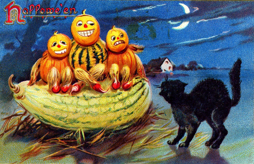 Vintage Halloween-Postkarte jigsaw puzzle in Halloween puzzles on TheJigsawPuzzles.com