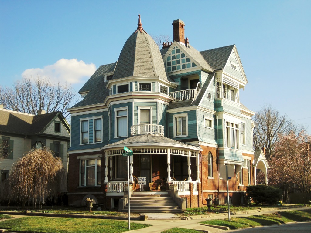 The George H. Cox House in Bloomington jigsaw puzzle in Street View puzzles on TheJigsawPuzzles.com
