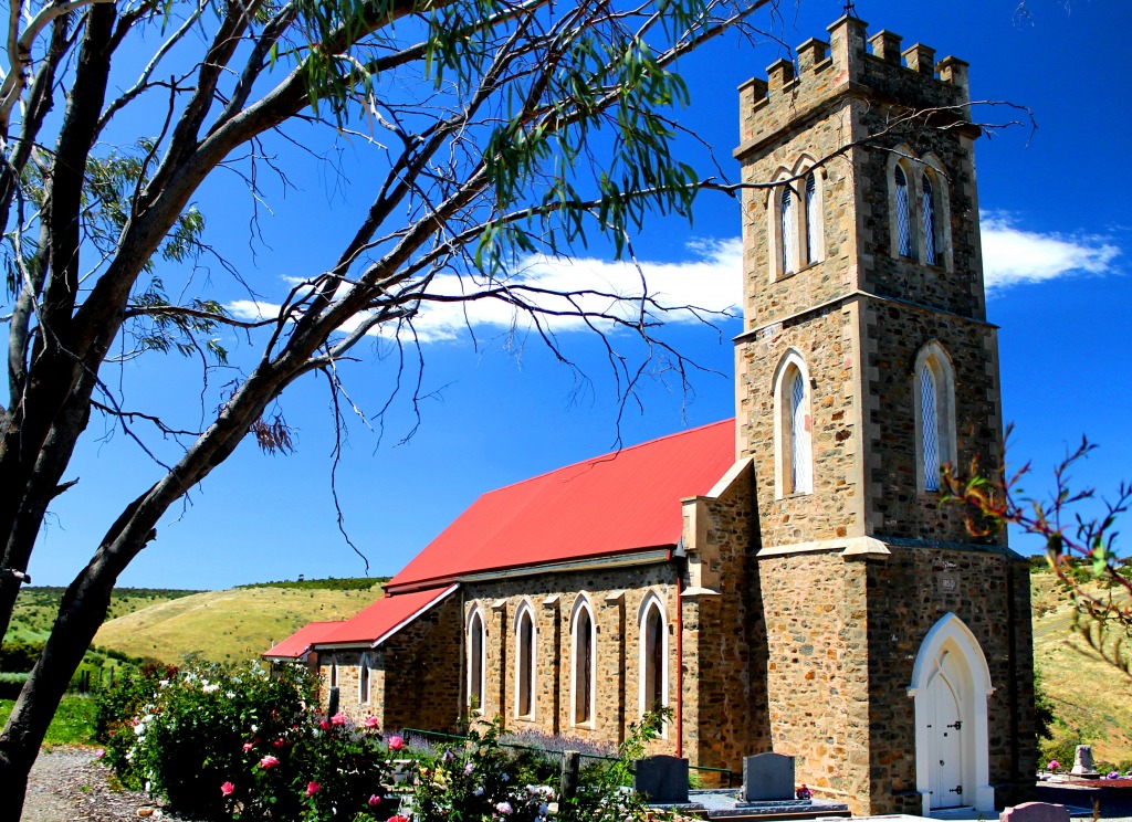 Old Noarlunga Church, Australia jigsaw puzzle in Puzzle of the Day puzzles on TheJigsawPuzzles.com