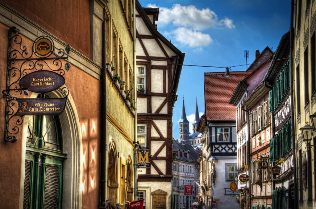 Gasse in Bamberg, Bavaria, Germany jigsaw puzzle in Street View puzzles on TheJigsawPuzzles.com