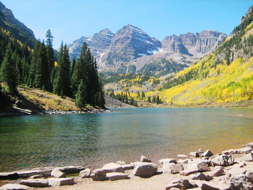 Maroon Bells and Maroon Lake jigsaw puzzle in Great Sightings puzzles on TheJigsawPuzzles.com
