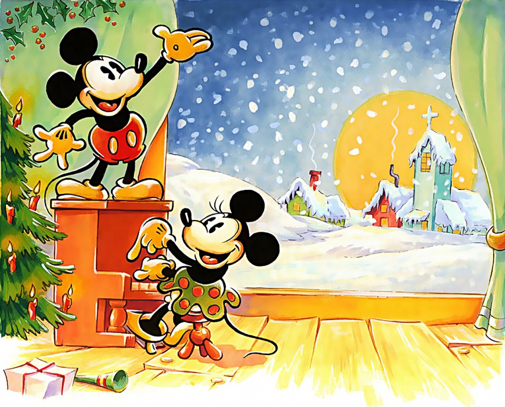 Micky-Weihnachtskarte jigsaw puzzle in Weihnachten & Neujahr puzzles on TheJigsawPuzzles.com