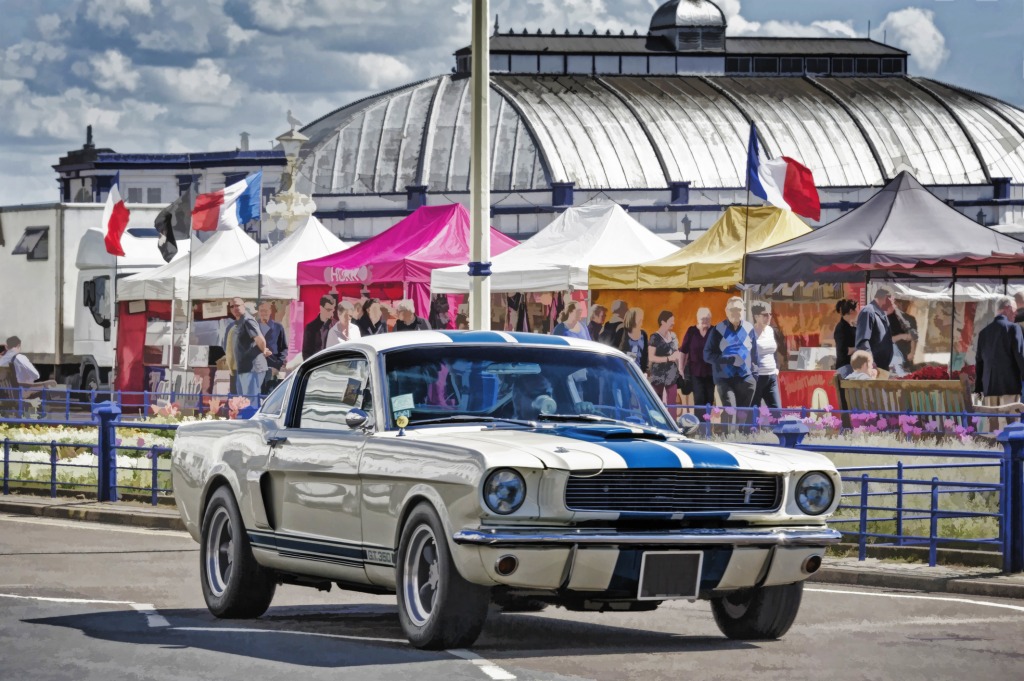Mustang by the Pier jigsaw puzzle in Cars & Bikes puzzles on TheJigsawPuzzles.com