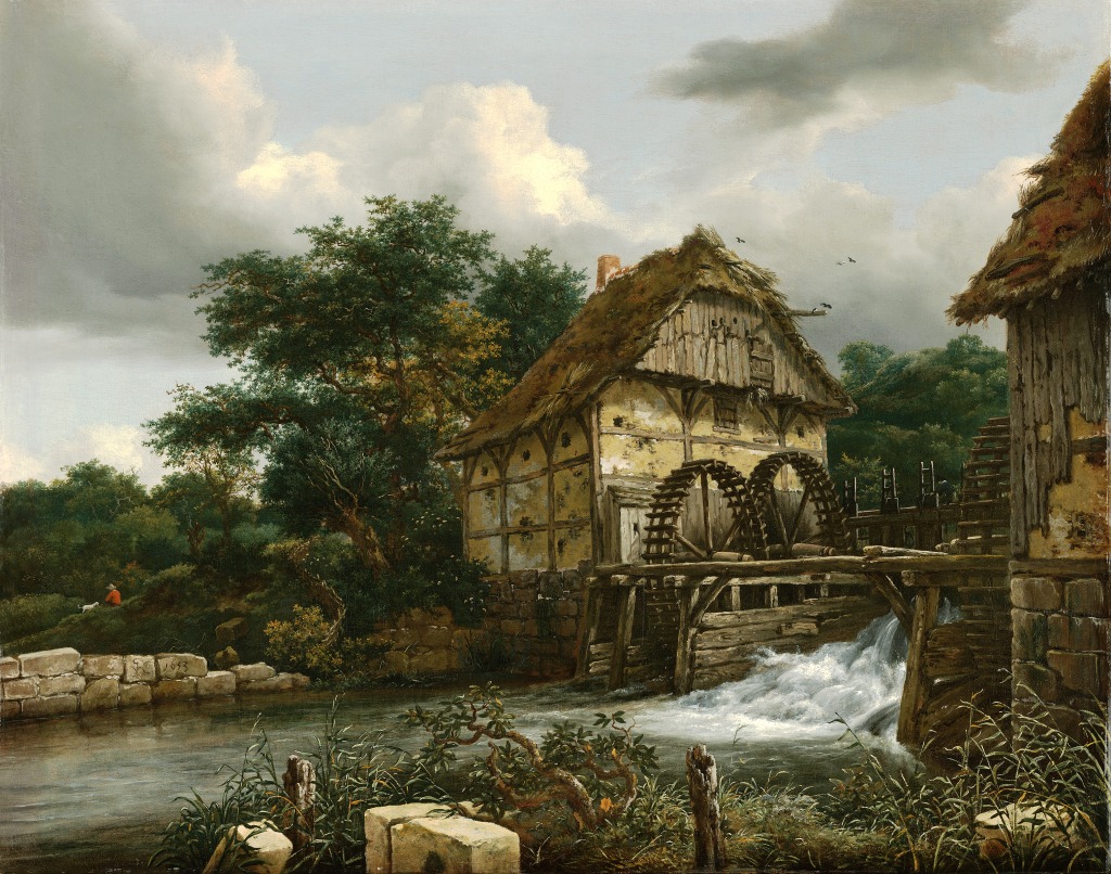 Two Watermills and an Open Sluice jigsaw puzzle in Waterfalls puzzles on TheJigsawPuzzles.com