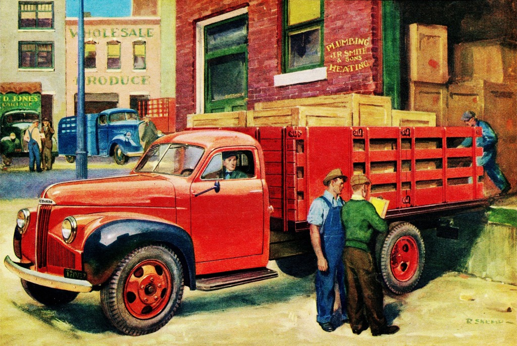 Studebaker 1-1/2 Ton Stake Truck de 1946 jigsaw puzzle in Puzzle du jour puzzles on TheJigsawPuzzles.com
