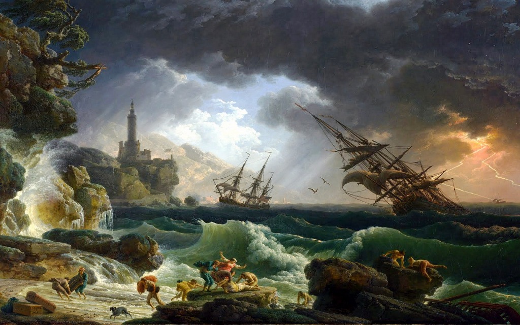 A Shipwreck in Stormy Seas jigsaw puzzle in Piece of Art puzzles on TheJigsawPuzzles.com