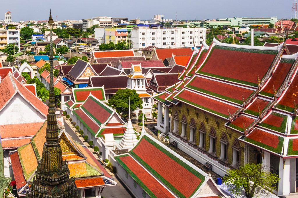 Vista do Wat Arun, Bangkok, Tailândia jigsaw puzzle in Paisagens de Rua puzzles on TheJigsawPuzzles.com