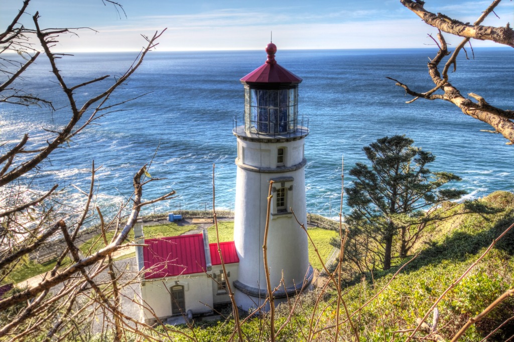 Heceta Head Lighthouse jigsaw puzzle in Puzzle of the Day puzzles on TheJigsawPuzzles.com