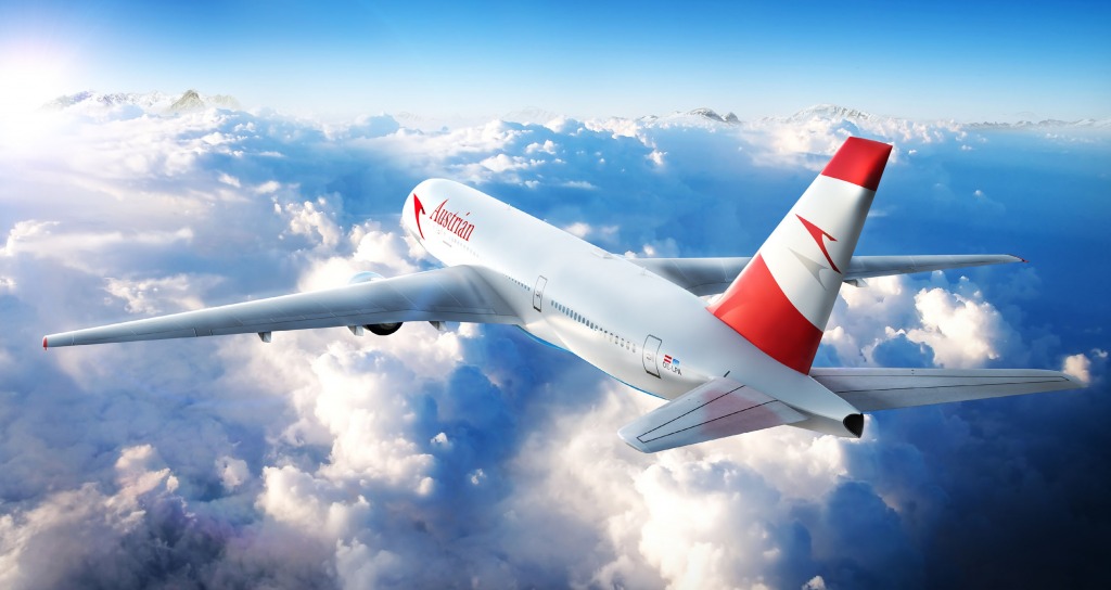 Austrian Airlines Boeing 777 jigsaw puzzle in Luftfahrt puzzles on TheJigsawPuzzles.com