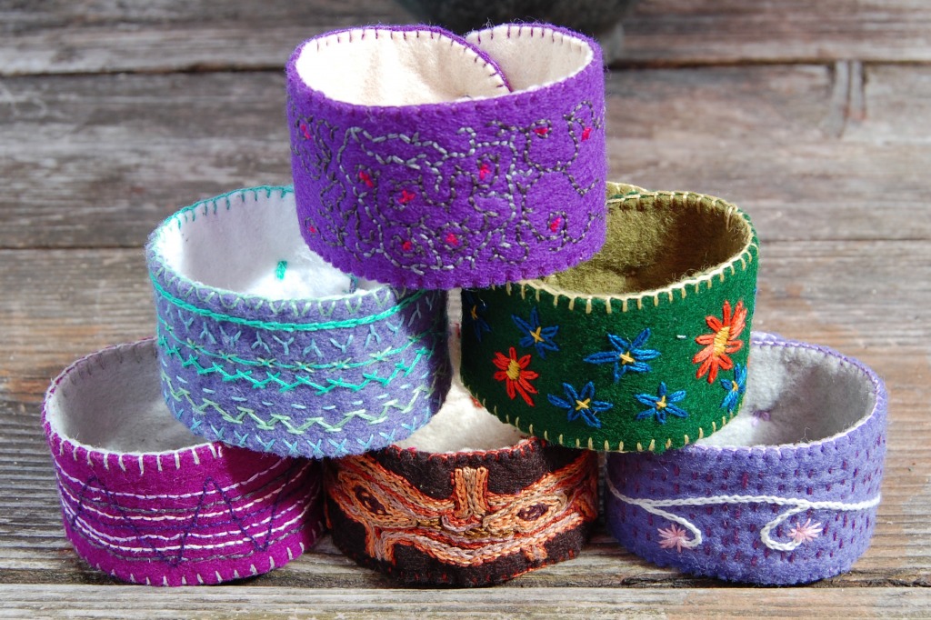 Embroidered Felt Cuffs jigsaw puzzle in Handmade puzzles on TheJigsawPuzzles.com