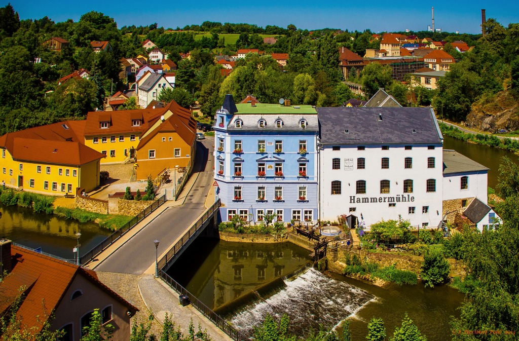 Moinho de Martelo em Bautzen, Alemanha jigsaw puzzle in Cachoeiras puzzles on TheJigsawPuzzles.com