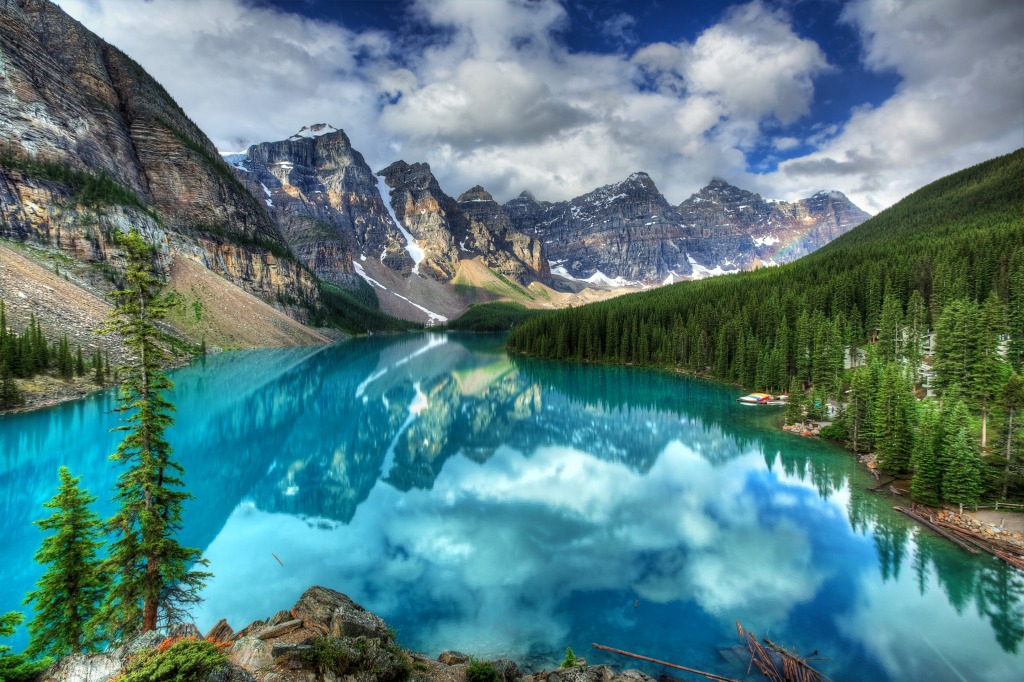 Lake Moraine, Alberta, Canada jigsaw puzzle in Great Sightings puzzles on TheJigsawPuzzles.com