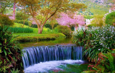 Garden of Ninfa, Italy jigsaw puzzle in Waterfalls puzzles on ...