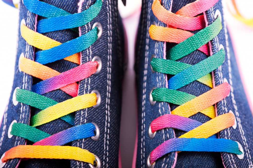 Sneakers with Colored Shoelaces jigsaw puzzle in Macro puzzles on TheJigsawPuzzles.com