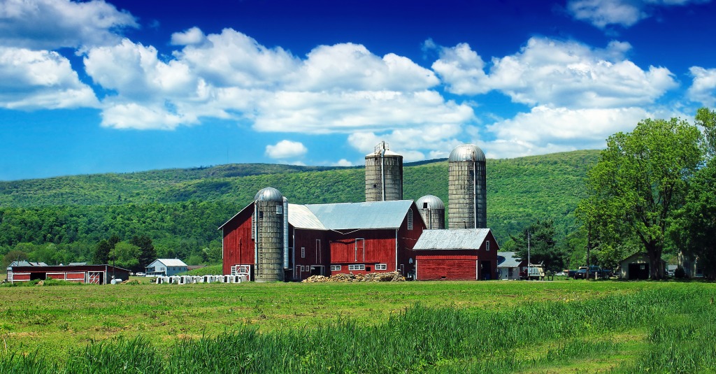 Pine Creek Valley Farm jigsaw puzzle in Puzzle of the Day puzzles on TheJigsawPuzzles.com