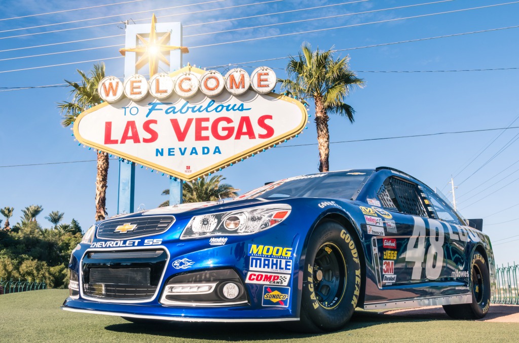 NASCAR Chevrolet SS in Las Vegas jigsaw puzzle in Cars & Bikes puzzles on TheJigsawPuzzles.com