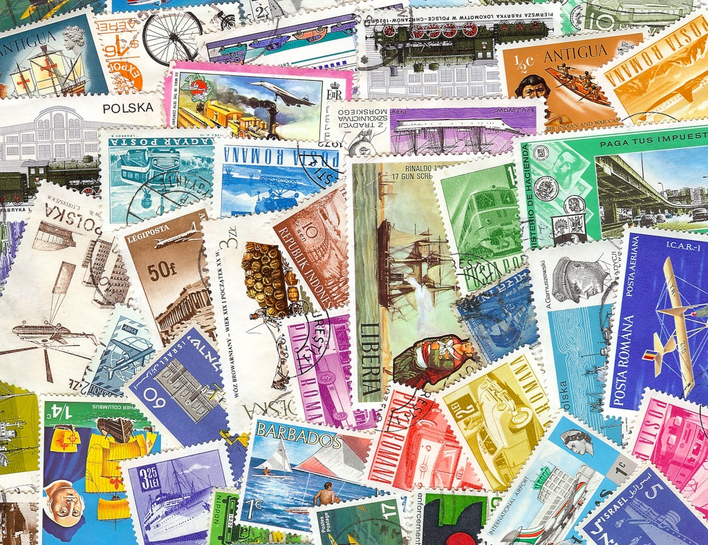 Vintage Transportation Stamps jigsaw puzzle in Macro puzzles on TheJigsawPuzzles.com