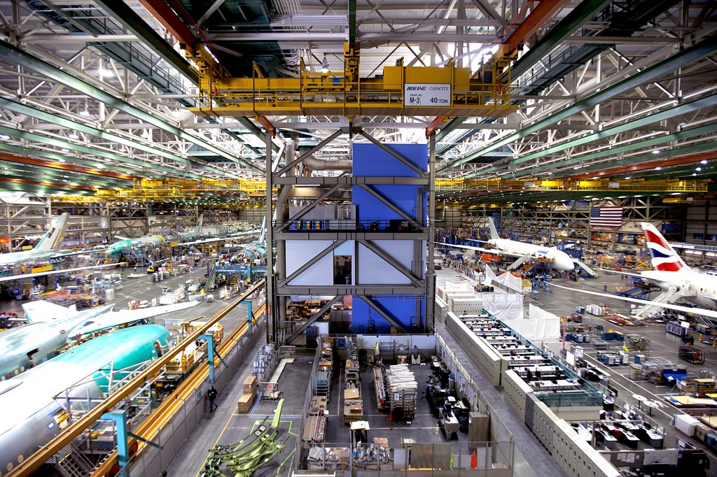 Boeing's Everett Factory near Seattle jigsaw puzzle in Aviation puzzles on TheJigsawPuzzles.com