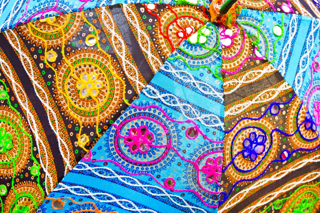 Indian Cloth Umbrella jigsaw puzzle in Handmade puzzles on TheJigsawPuzzles.com