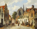 Townspeople on a Sunny Dutch Street