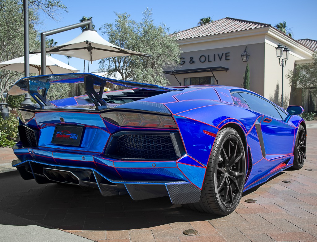 Lamborghini Aventador Azul Cromado quebra-cabeça em Carros & Motos  quebra-cabeças em 