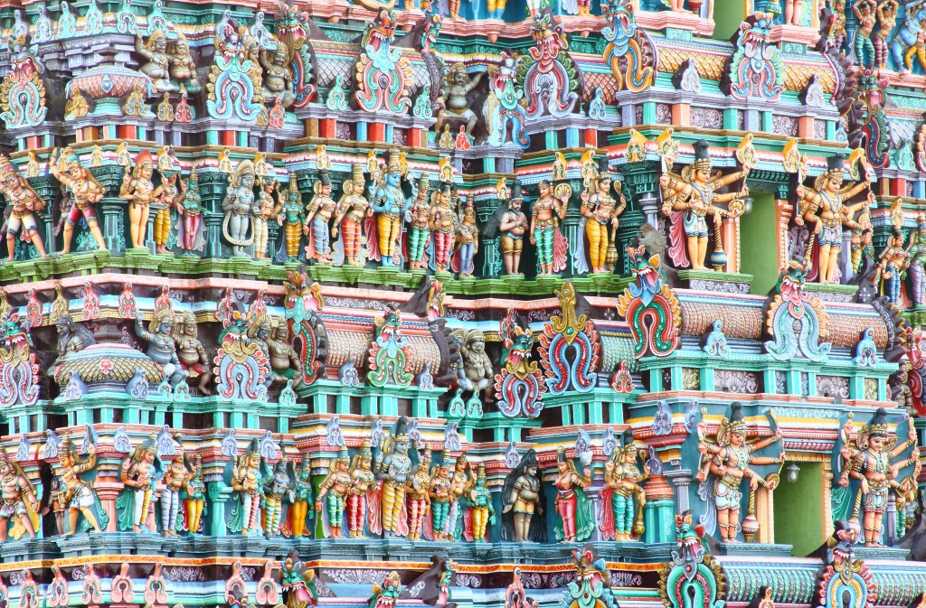 Madurai Meenakshi Temple, India jigsaw puzzle in Puzzle of the Day puzzles on TheJigsawPuzzles.com