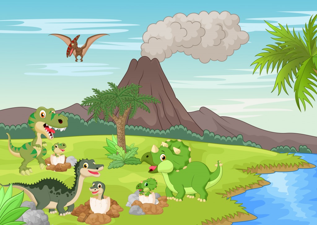 Les dinosaures font leur nid jigsaw puzzle in Animaux puzzles on TheJigsawPuzzles.com