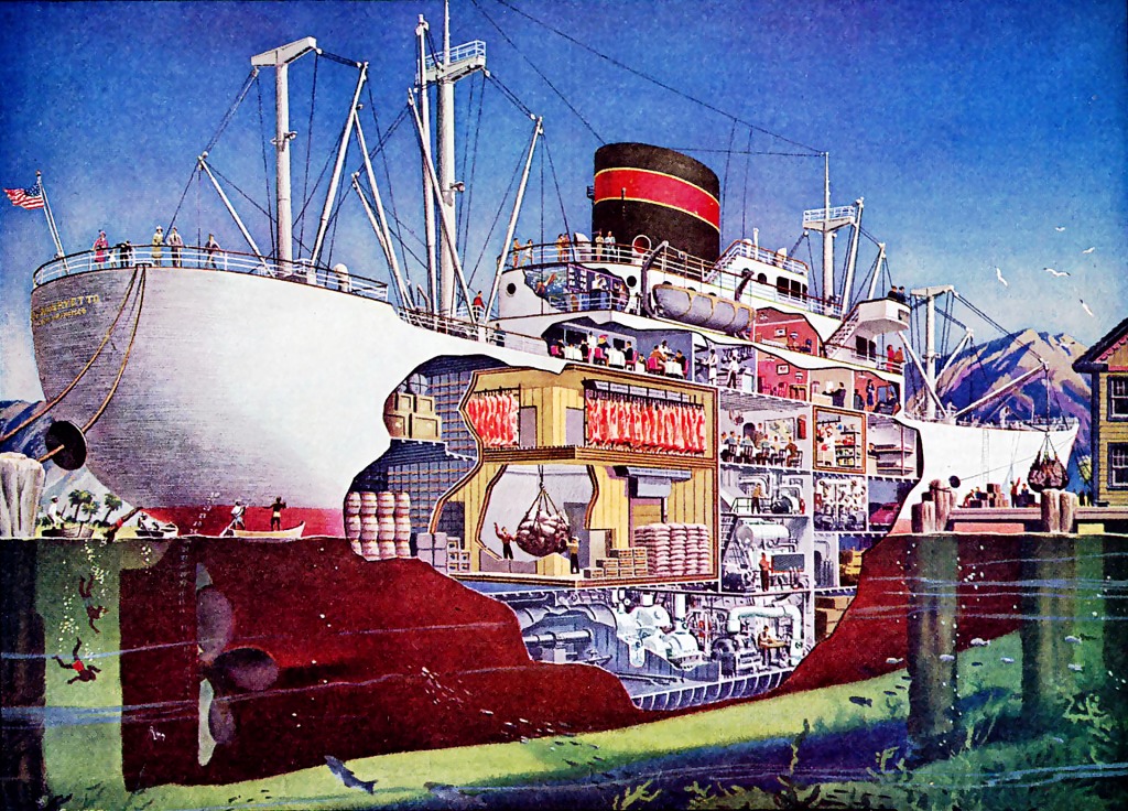 How a Steamship Operates jigsaw puzzle in Puzzle of the Day puzzles on TheJigsawPuzzles.com