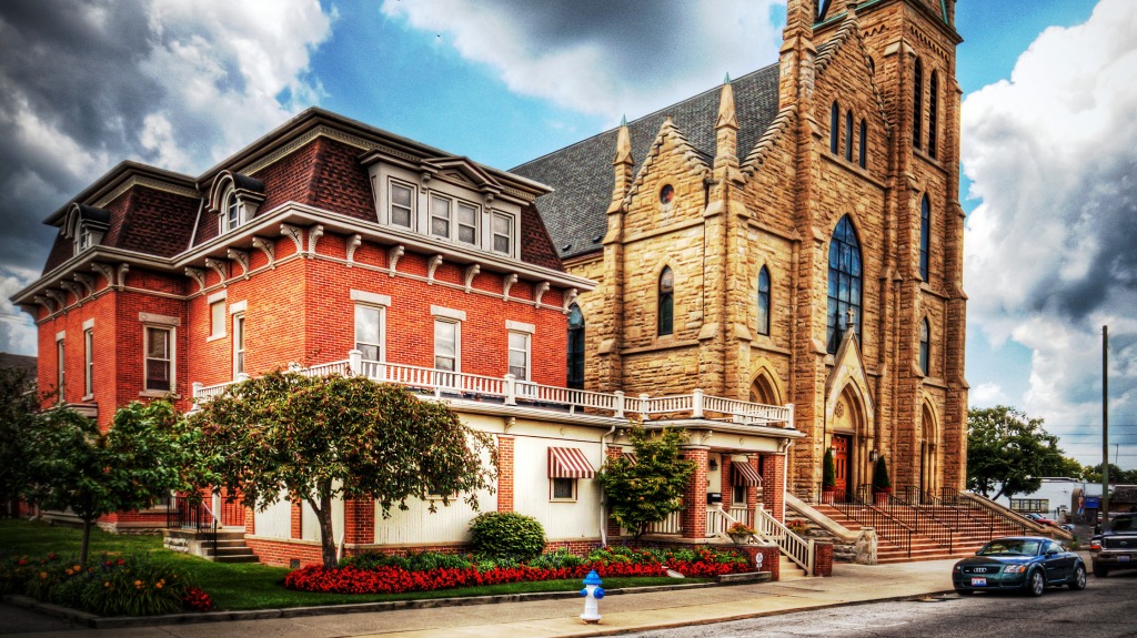 Eglise sur le North Main, Marion Ohio jigsaw puzzle in Paysages urbains puzzles on TheJigsawPuzzles.com