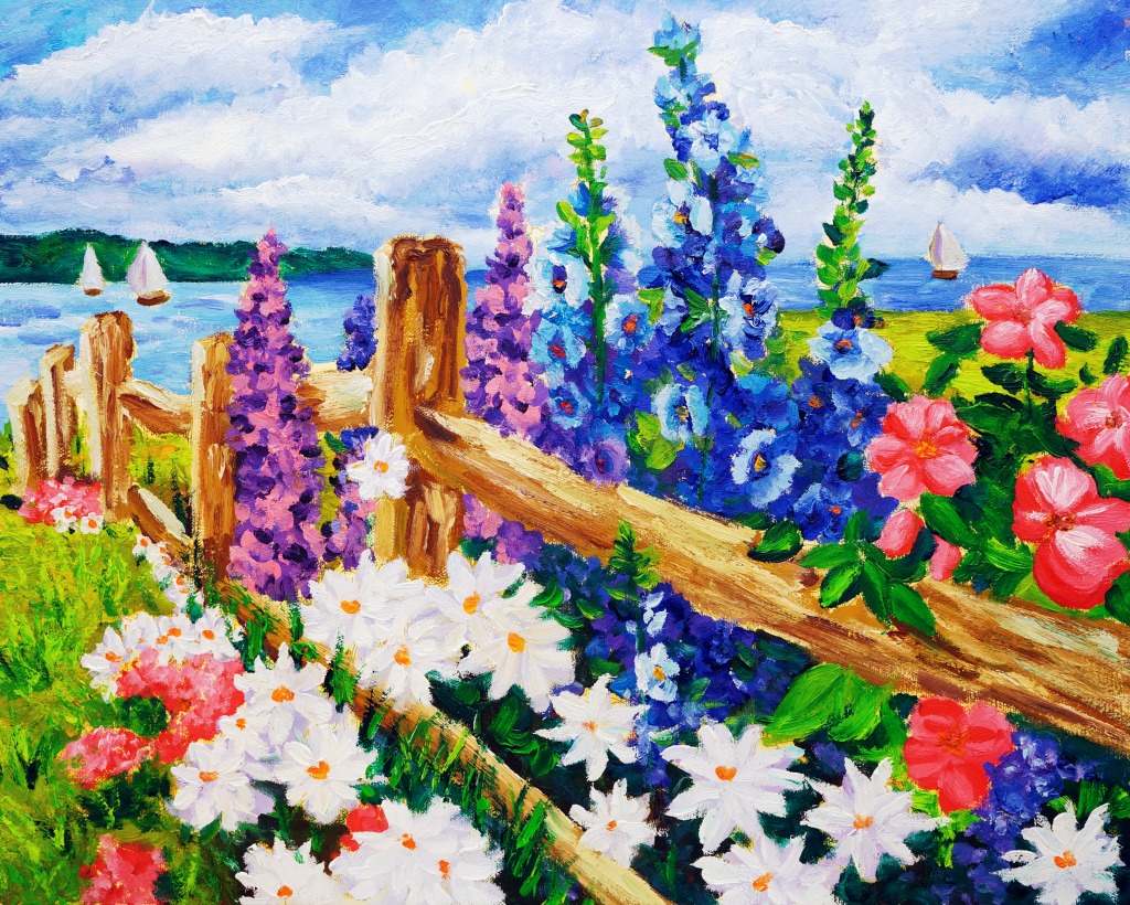 Landscape with Flowers jigsaw puzzle in Flowers puzzles on TheJigsawPuzzles.com