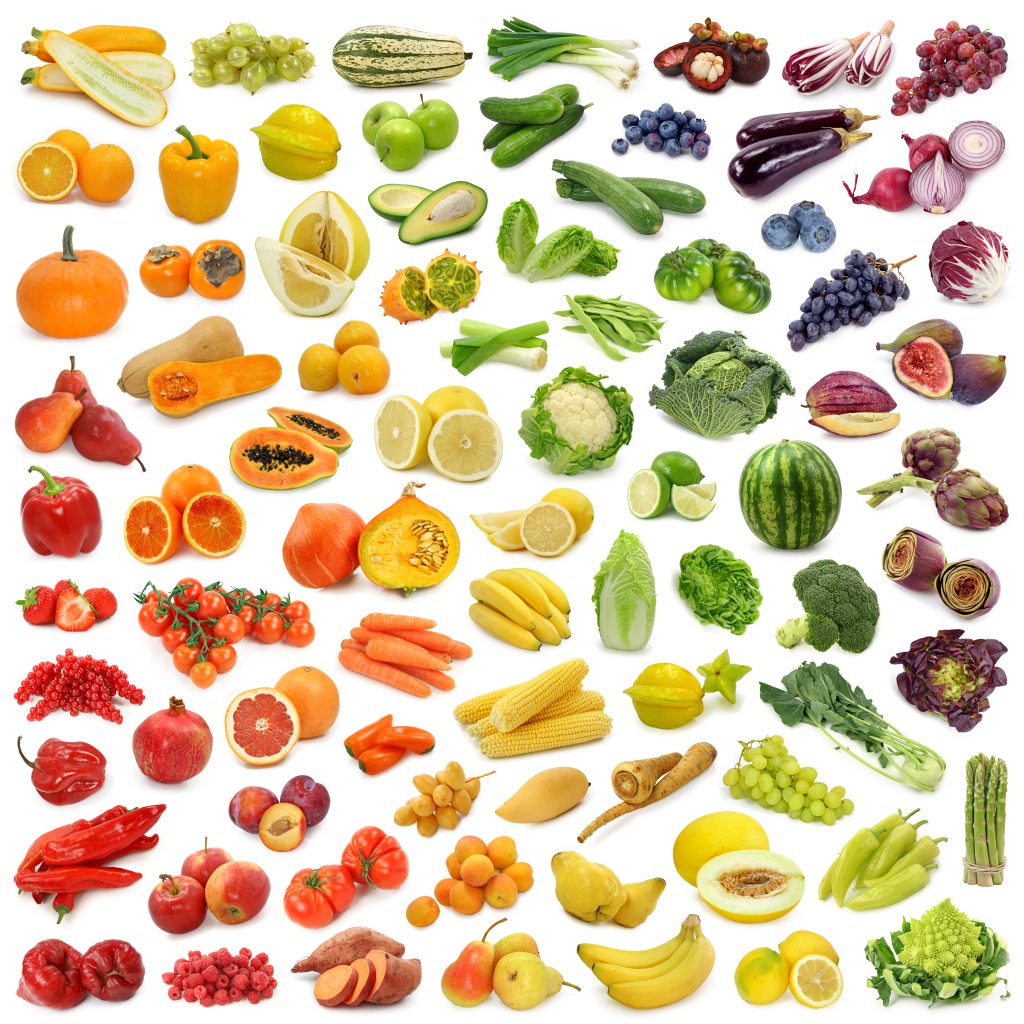Collection arc-en-ciel de fruits et légumes jigsaw puzzle in Fruits & Légumes puzzles on TheJigsawPuzzles.com