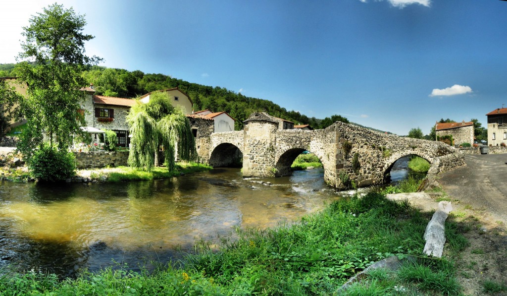 Old Bridge in Saurier, France jigsaw puzzle in Bridges puzzles on TheJigsawPuzzles.com