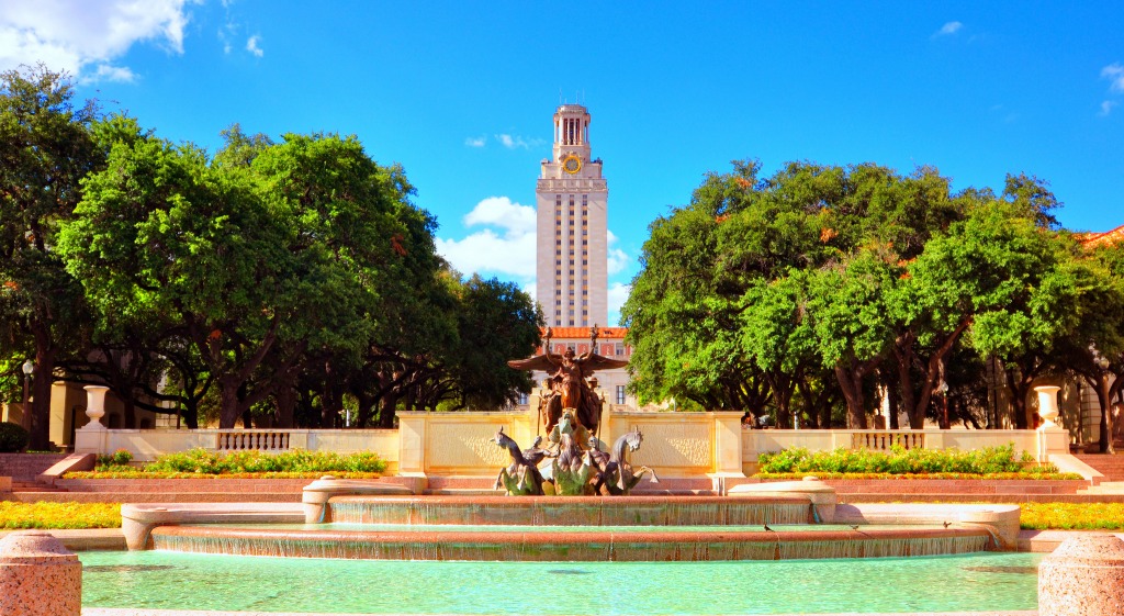University of Texas, Littlefield Fountain jigsaw puzzle in Waterfalls puzzles on TheJigsawPuzzles.com