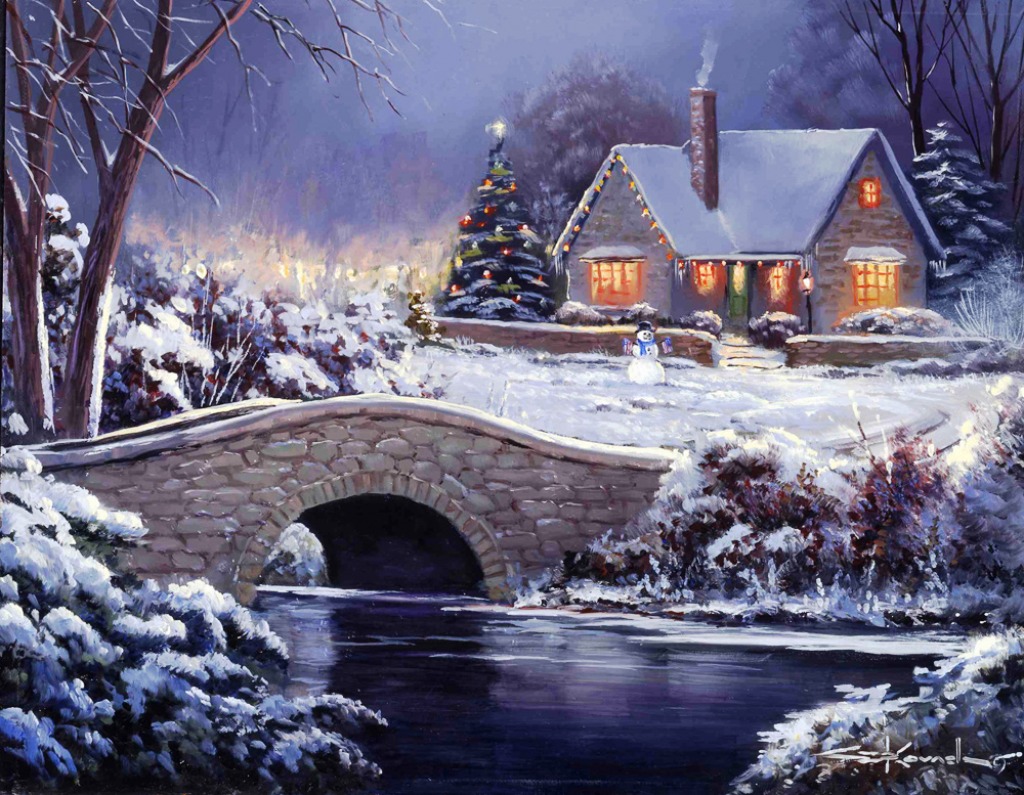 White Christmas jigsaw puzzle in Christmas & New Year puzzles on ...
