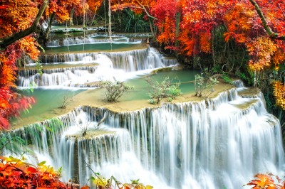 Erawan Waterfall, Thailand jigsaw puzzle in Waterfalls puzzles on ...