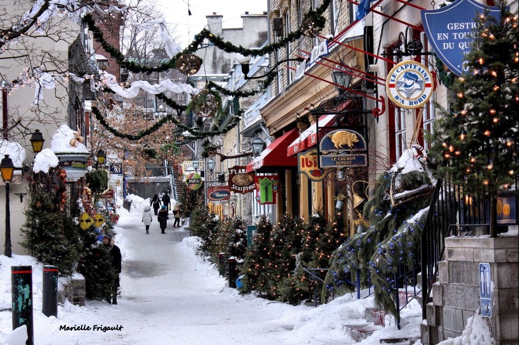 Weihnachtszeit in der Stadt Quebec jigsaw puzzle in Weihnachten & Neujahr puzzles on TheJigsawPuzzles.com