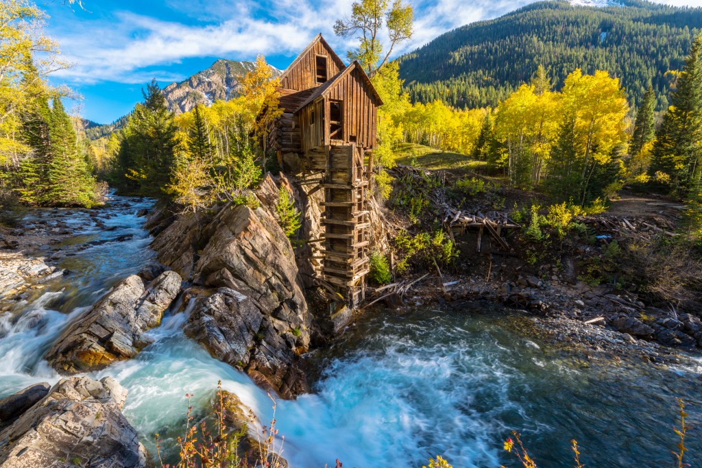 Crystal Mill Wooden Powerhouse jigsaw puzzle in Waterfalls puzzles on TheJigsawPuzzles.com