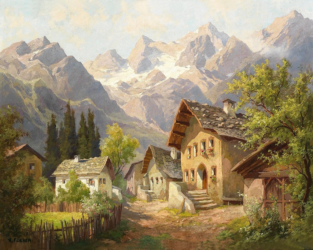 A Village in the Alps jigsaw puzzle in Piece of Art puzzles on TheJigsawPuzzles.com