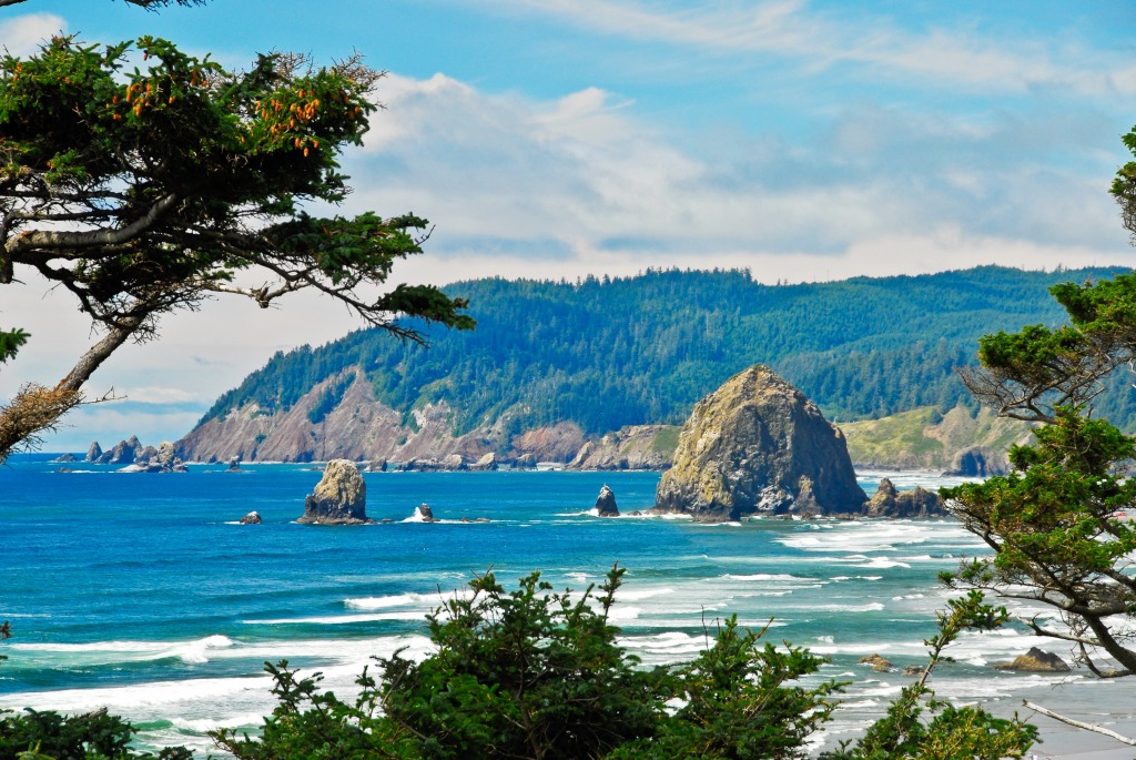 Haystack Rock, Cannon Beach jigsaw puzzle in Great Sightings puzzles on TheJigsawPuzzles.com