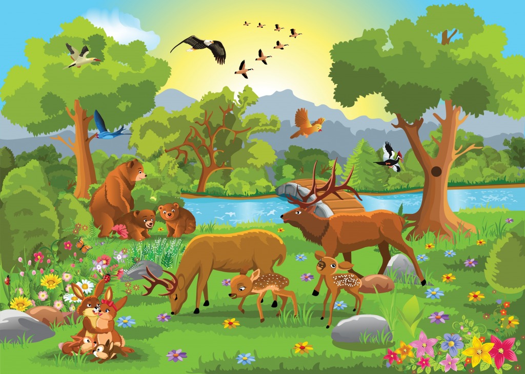 Wild Animal Families jigsaw puzzle in Animals puzzles on TheJigsawPuzzles.com