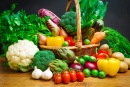 Raw Vegetables in Wicker Basket